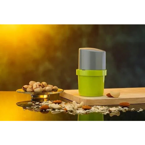 Fitcure™ Premium Dry Fruit Cutter & Slicer | Multi-Functional Stainless Steel Blade Nut Grinder & Chopper for Kitchen, Sweets & Garnishing (Green & Gray)
