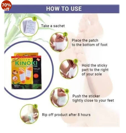 Fitcure™ Kinoki Cleansing Detox Foot Pads | [BUY 1 GET 1 FREE] | Natural Ginger & Salt Wellness Patch for Body Toxins, Stress Relief & Better Sleep BUY 1 GET 1 FREE