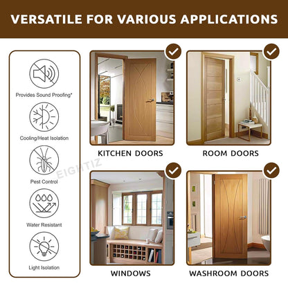 Fitcure™ Premium Double-Sided Door Bottom Draft Stopper | Pack of 2 Heavy Duty Door Guard for Noise reduction, Insect Protector & AC Power Saving (Brown)
