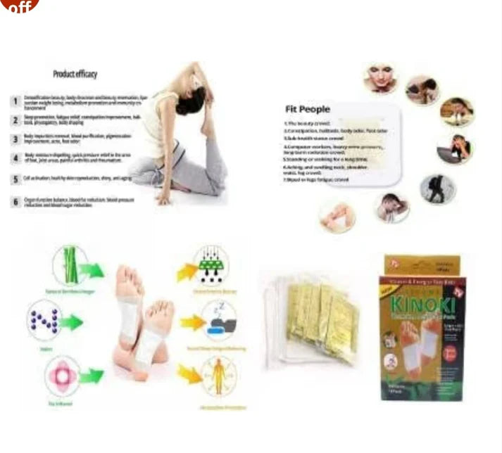 Fitcure™ Kinoki Cleansing Detox Foot Pads | [BUY 1 GET 1 FREE] | Natural Ginger & Salt Wellness Patch for Body Toxins, Stress Relief & Better Sleep BUY 1 GET 1 FREE