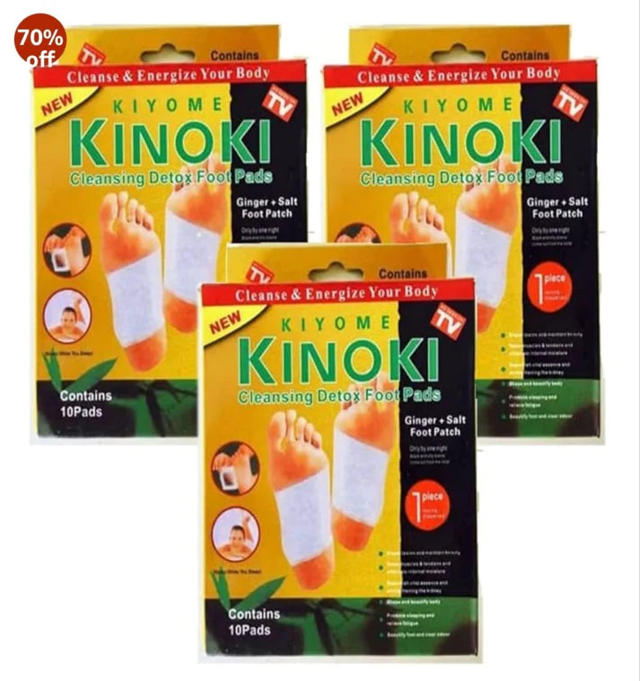 Fitcure™ Kinoki Cleansing Detox Foot Pads | [BUY 1 GET 1 FREE] | Natural Ginger & Salt Wellness Patch for Body Toxins, Stress Relief & Better Sleep BUY 1 GET 1 FREE