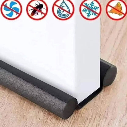 Fitcure™ Premium Double-Sided Door Bottom Draft Stopper | Pack of 2 Heavy Duty Door Guard for Noise reduction, Insect Protector & AC Power Saving (Brown)