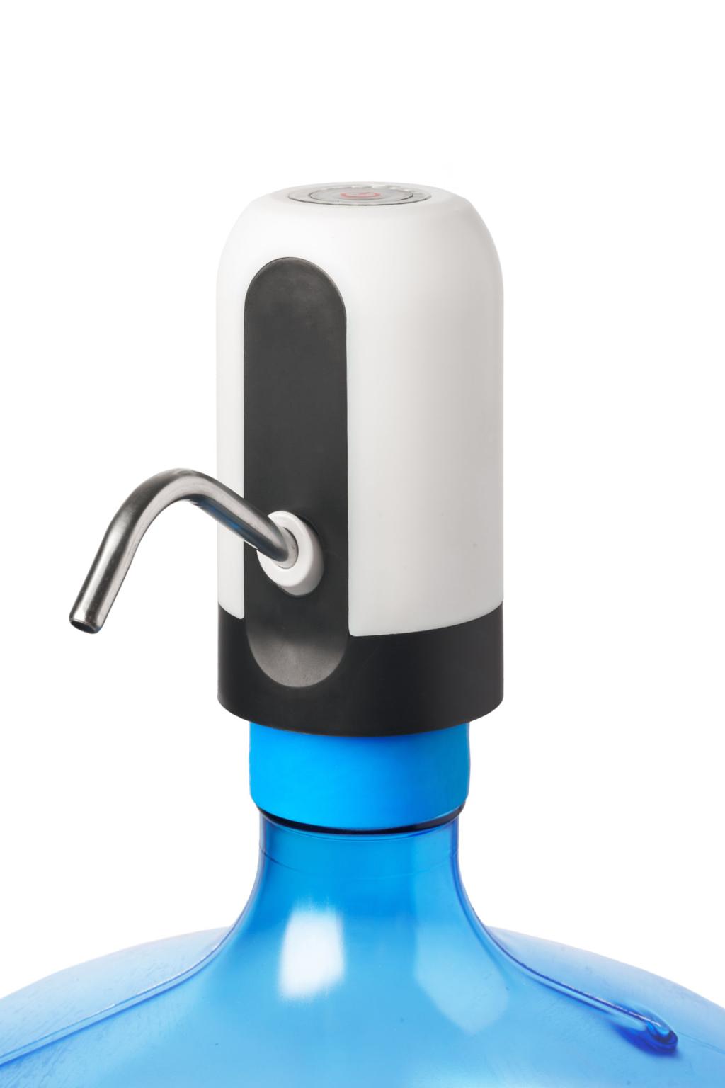 Fitcure™ Premium Automatic Electric Water Bottle Pump | Wireless USB Rechargeable Drinking Water Dispenser Pump with LED Switch for 20L Can & Bottles (White & Black)