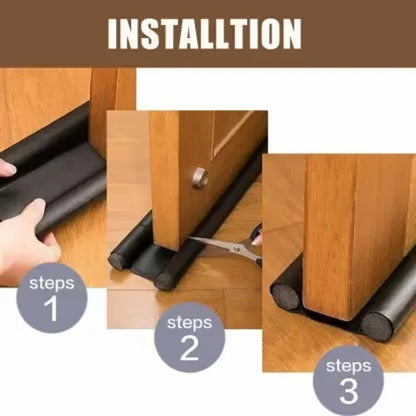 Fitcure™ Premium Double-Sided Door Bottom Draft Stopper | Pack of 2 Heavy Duty Door Guard for Noise reduction, Insect Protector & AC Power Saving (Brown)