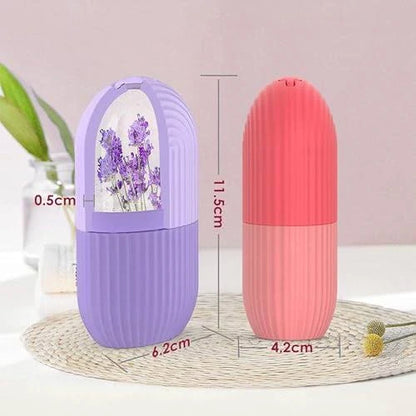 Fitcure™ Premium Ice Roller for Face & Eye Puffiness Relief | Pack of 2 Silicone Ice Contour Roller Mold for Skin Glow, Fine Lines & Massaging (Pink & Orange)